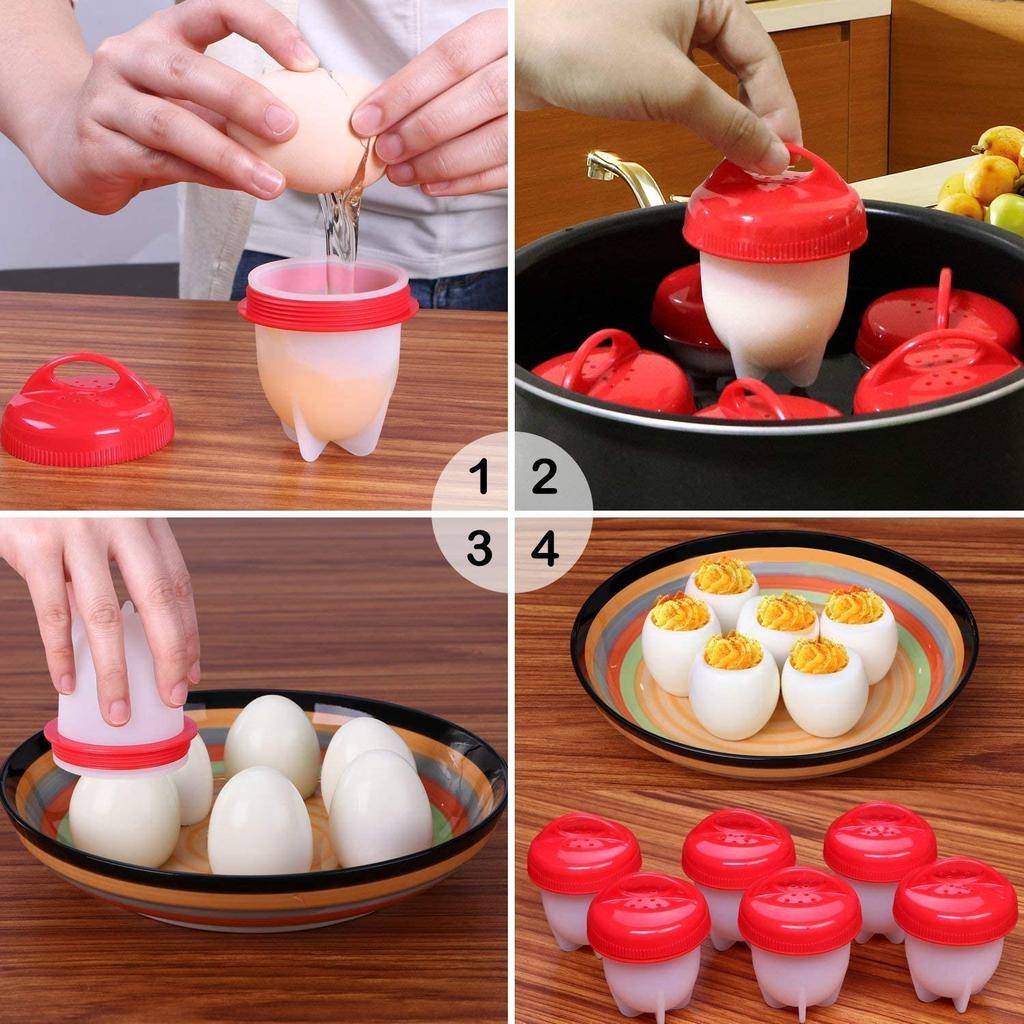 Silicone Egg Cookers Non-Stick Cups Set of 6 by HitMyNeed
