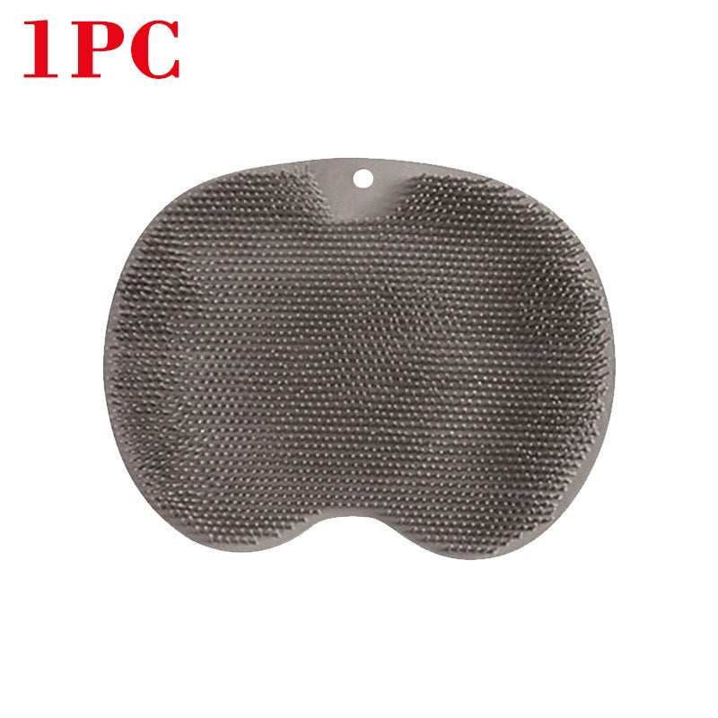 Silicone Exfoliating Shower Mat & Back Massage Brush black-1pc by HitMyNeed
