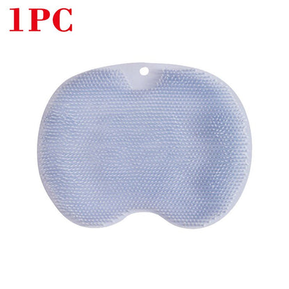 Silicone Exfoliating Shower Mat & Back Massage Brush blue-1pc by HitMyNeed