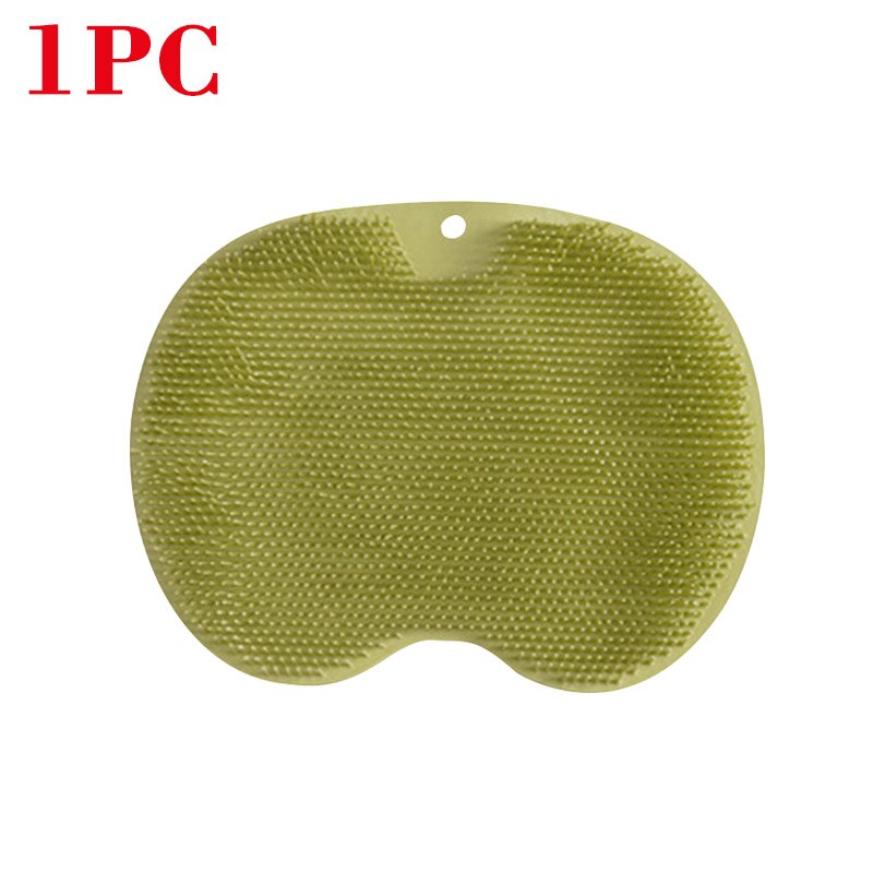 Silicone Exfoliating Shower Mat & Back Massage Brush dark-green-1pc by HitMyNeed