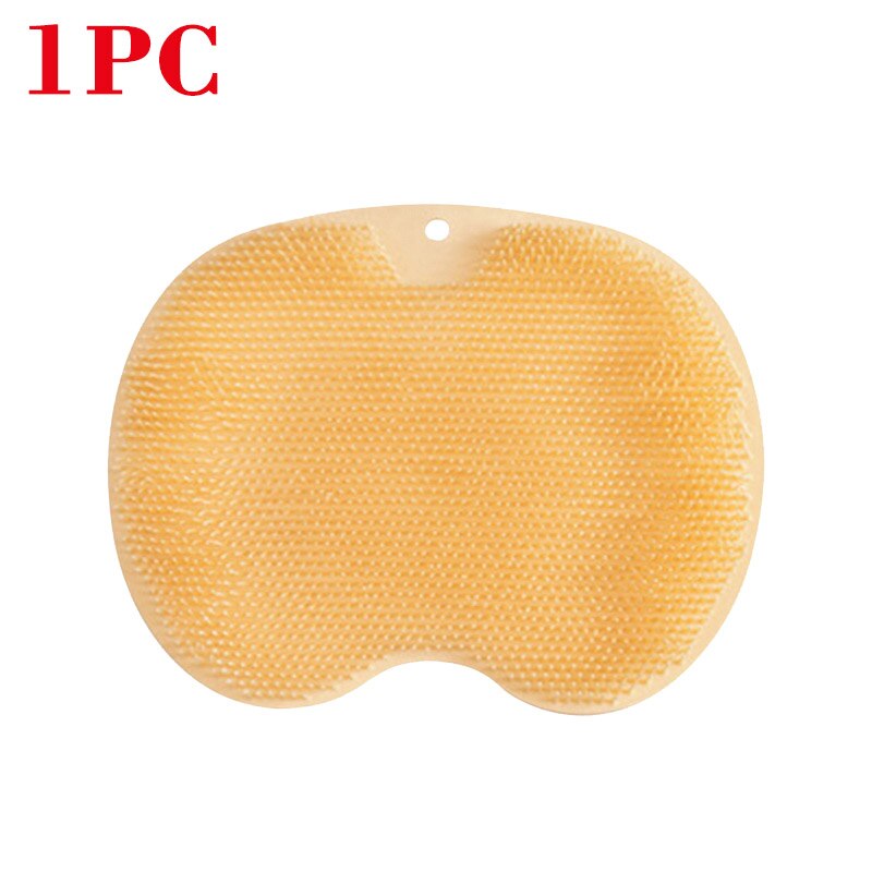 Silicone Exfoliating Shower Mat & Back Massage Brush orange-1pc by HitMyNeed