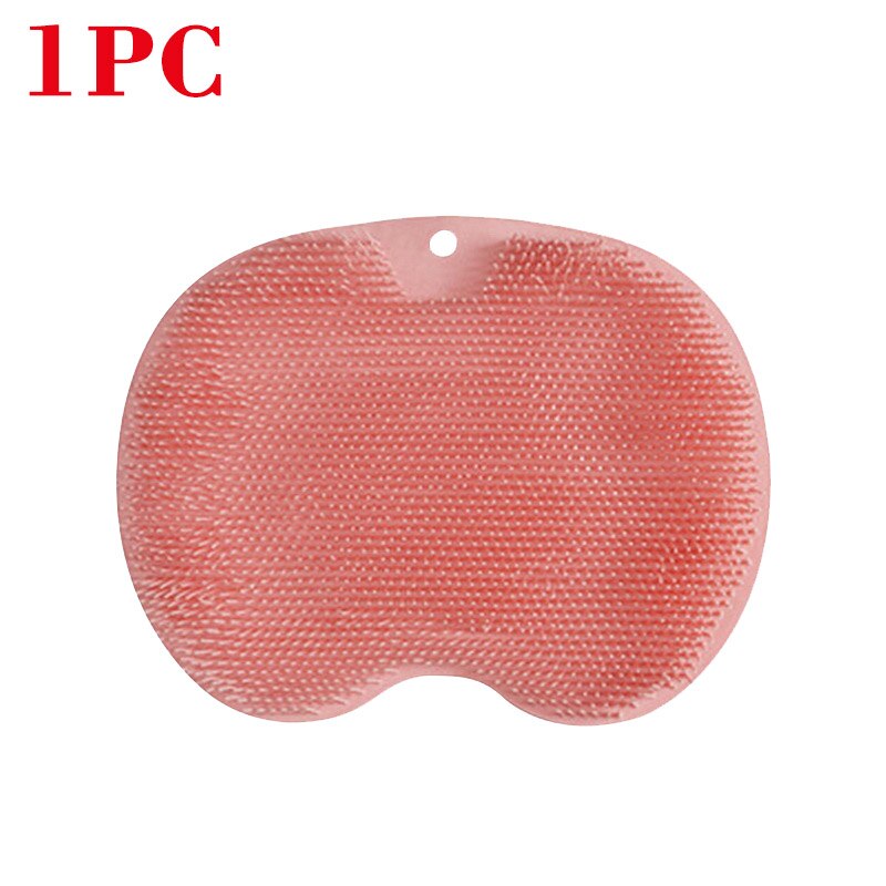 Silicone Exfoliating Shower Mat & Back Massage Brush pink-1pc by HitMyNeed