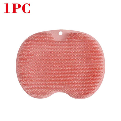 Silicone Exfoliating Shower Mat & Back Massage Brush pink-1pc by HitMyNeed