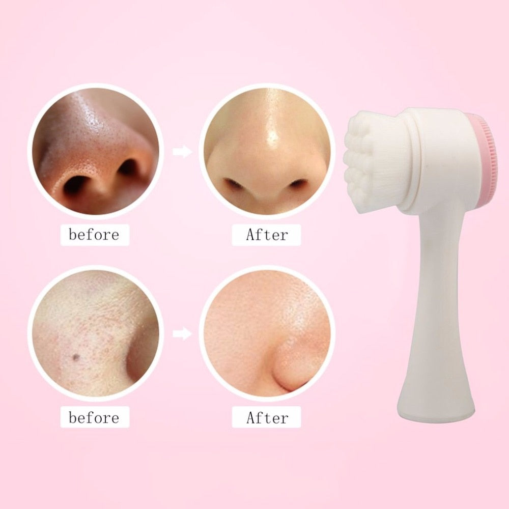 Silicone Face Scrub Brush with Handle by HitMyNeed
