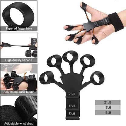 Silicone Finger Gripper Exerciser with Wrist Strap by HitMyNeed