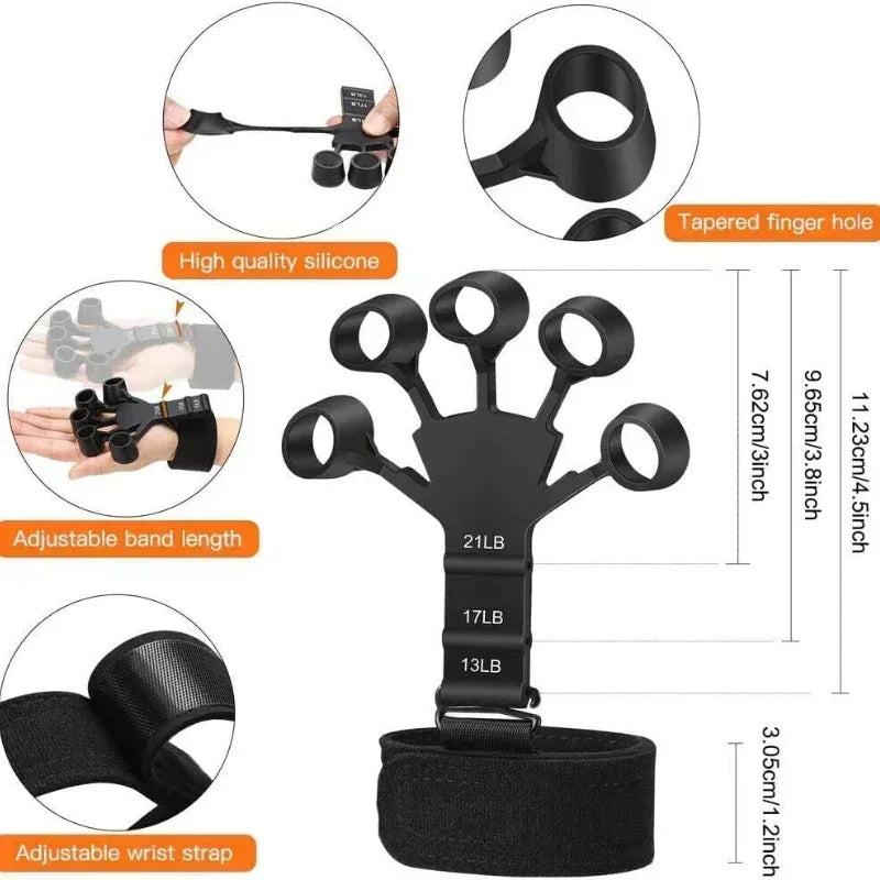 Silicone Finger Gripper Exerciser with Wrist Strap by HitMyNeed