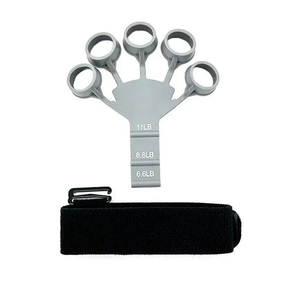 Silicone Finger Gripper Exerciser with Wrist Strap grey by HitMyNeed