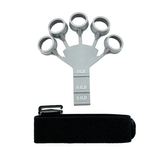 Silicone Finger Gripper Exerciser with Wrist Strap grey by HitMyNeed