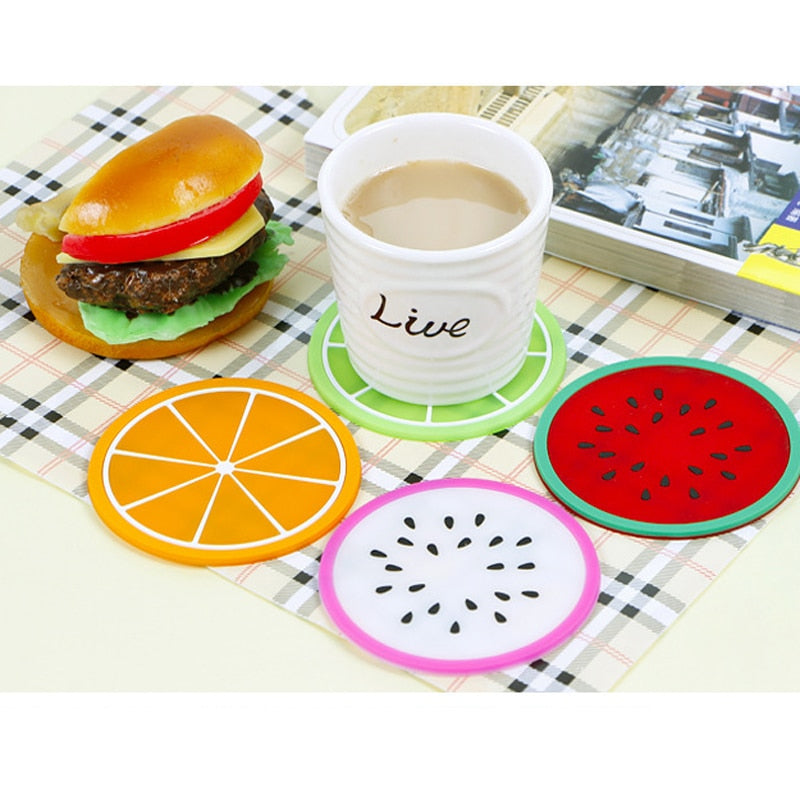 Silicone Fruit Coasters Set, 10 pcs, 9 cm by HitMyNeed
