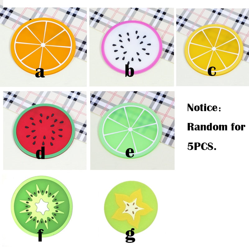 Silicone Fruit Coasters Set, 10 pcs, 9 cm by HitMyNeed