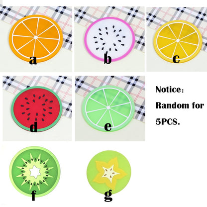 Silicone Fruit Coasters Set, 10 pcs, 9 cm by HitMyNeed