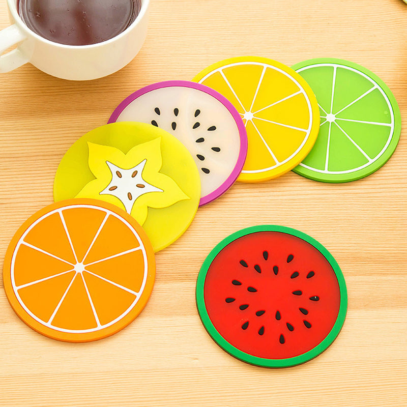 Silicone Fruit Coasters Set, 10 pcs, 9 cm by HitMyNeed