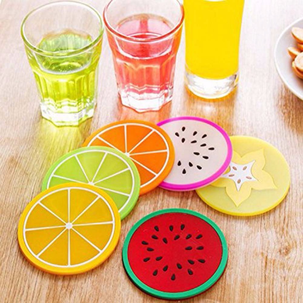 Silicone Fruit Drink Coasters Set of 6 by HitMyNeed