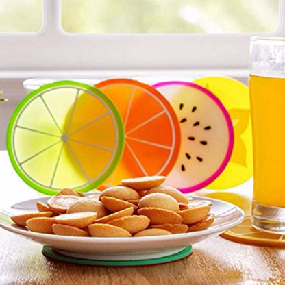 Silicone Fruit Drink Coasters Set of 6 by HitMyNeed