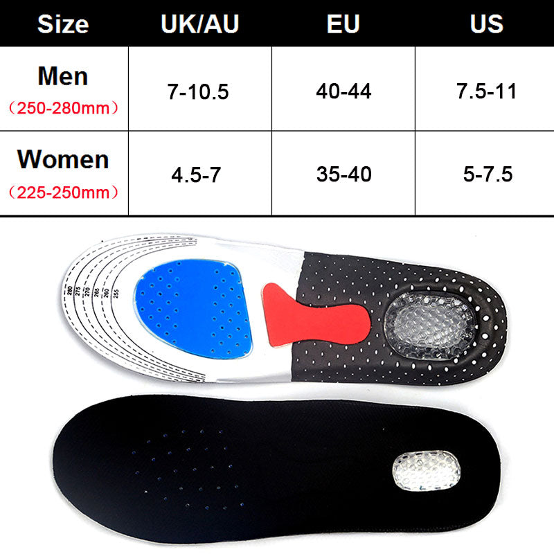 Silicone Gel Shoe Insoles for Running & Daily Wear by HitMyNeed