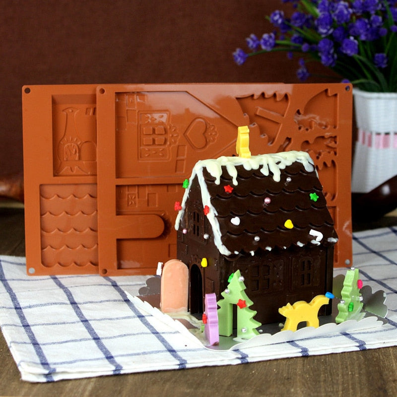 Silicone Gingerbread House Mold Set (2pcs) by HitMyNeed