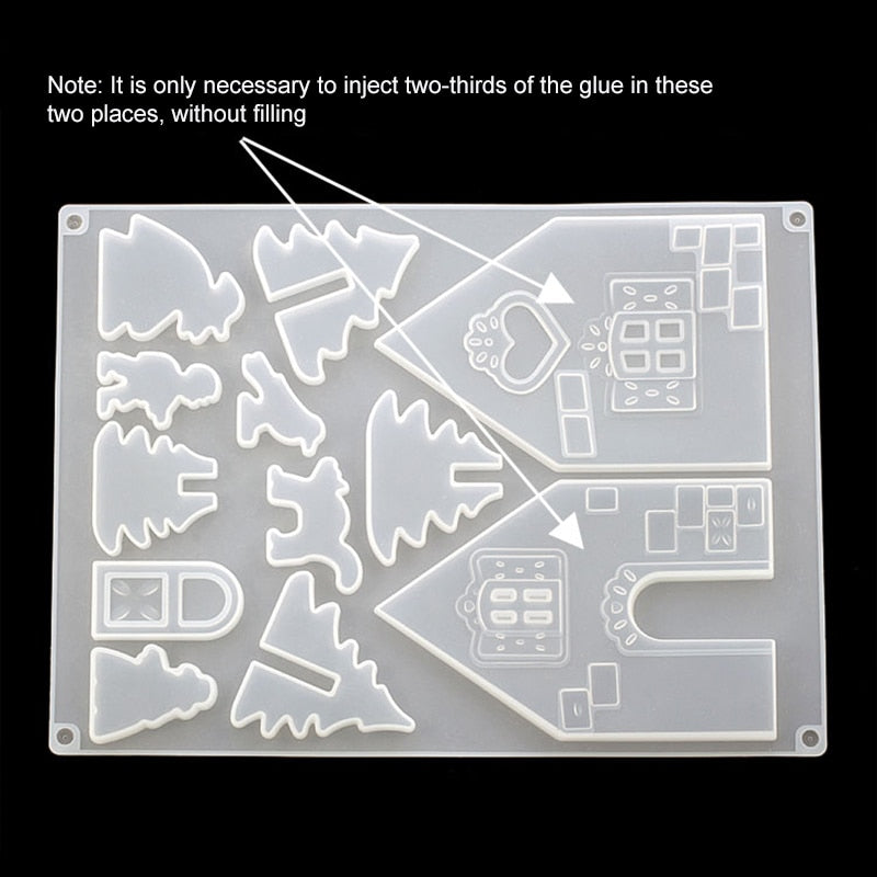 Silicone Gingerbread House Mold Set (2pcs) by HitMyNeed