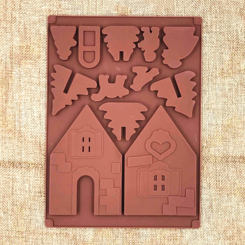 Silicone Gingerbread House Mold Set (2pcs) by HitMyNeed