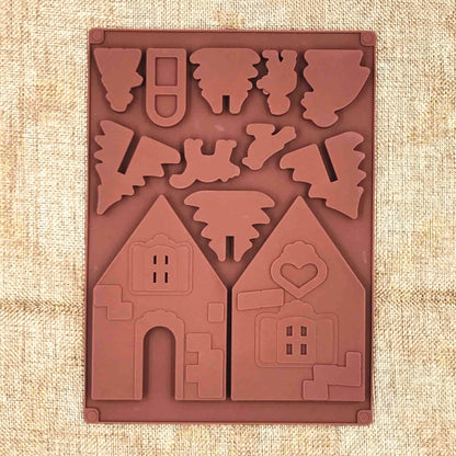 Silicone Gingerbread House Mold Set (2pcs) by HitMyNeed