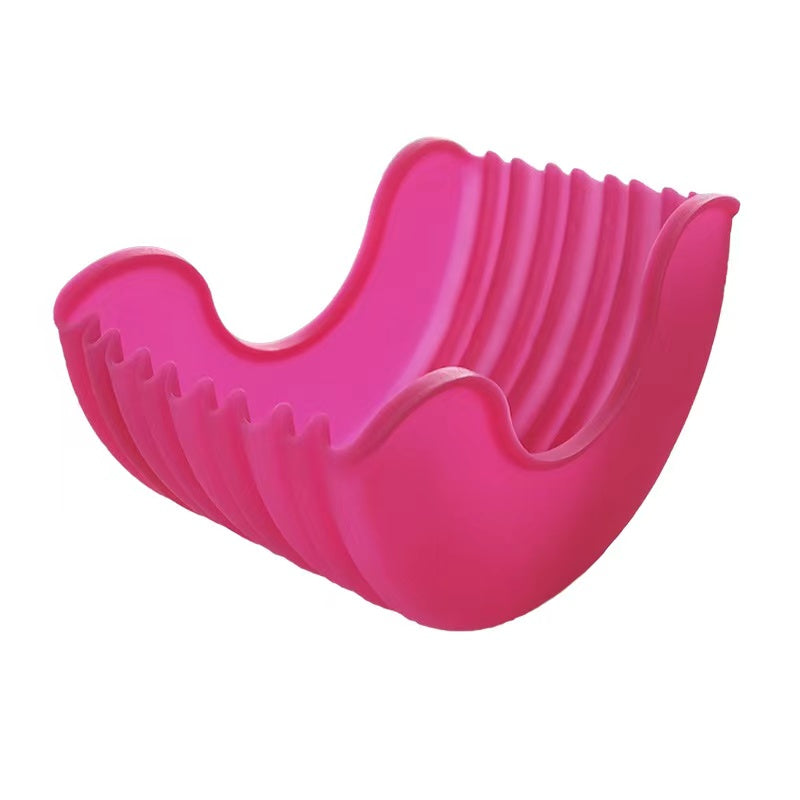 Silicone Hamburger Holder Anti-Drop Grill Tool rose-red by HitMyNeed