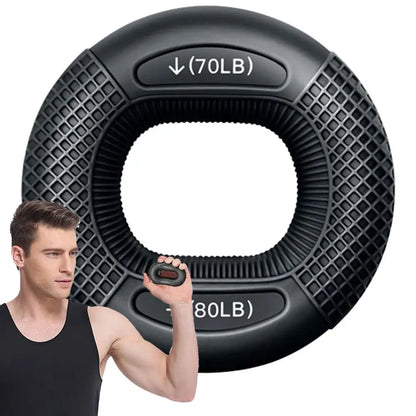Silicone Hand Grip Strengthener Ring for Finger & Wrist black by HitMyNeed