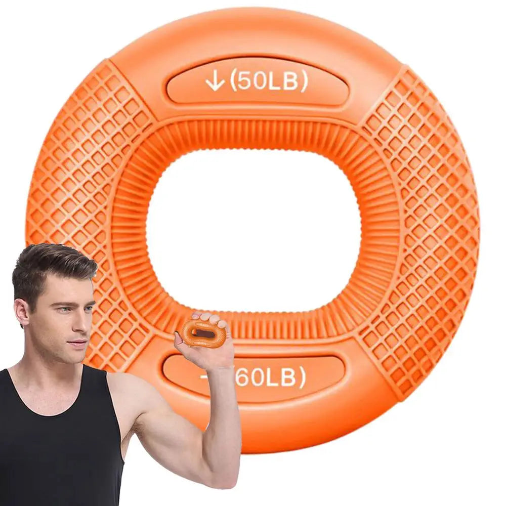 Silicone Hand Grip Strengthener Ring for Finger & Wrist orange by HitMyNeed