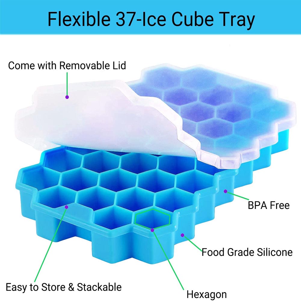 Silicone Honeycomb Ice Tray with Lid by HitMyNeed
