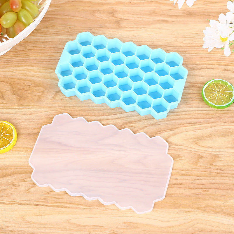 Silicone Honeycomb Ice Tray with Lid blue by HitMyNeed