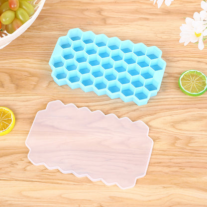 Silicone Honeycomb Ice Tray with Lid blue by HitMyNeed