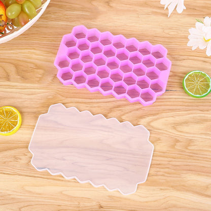Silicone Honeycomb Ice Tray with Lid purple by HitMyNeed