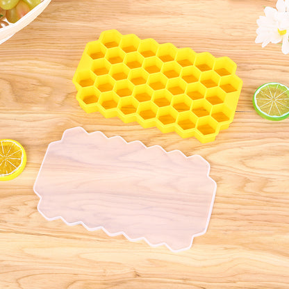 Silicone Honeycomb Ice Tray with Lid yellow by HitMyNeed