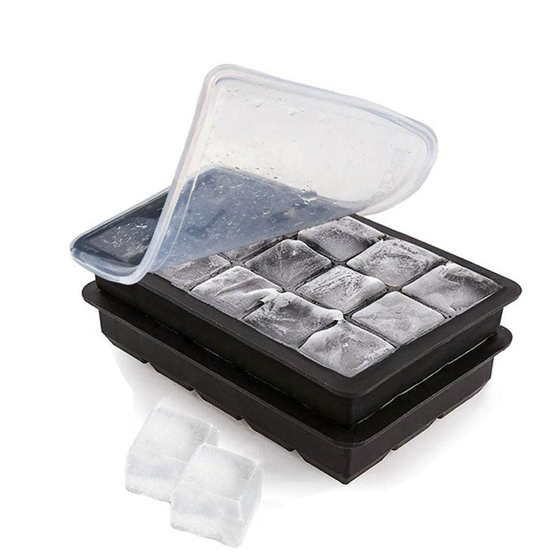 Silicone Ice Cube Tray with Lid, 15 Cavities by HitMyNeed