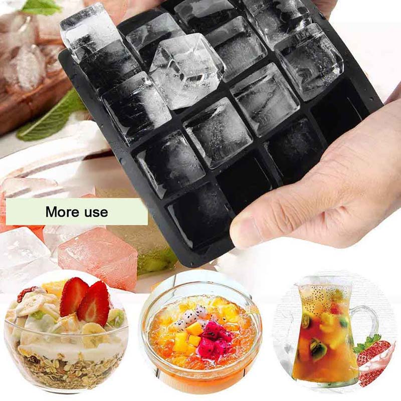 Silicone Ice Cube Tray with Lid, 15 Cavities by HitMyNeed