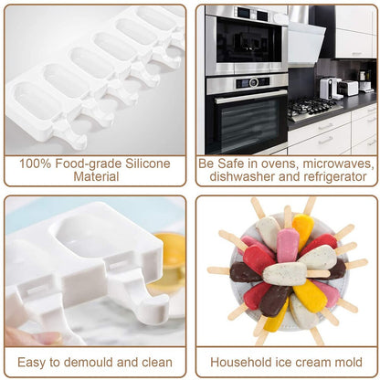 Silicone Ice Pop Mold Tray with 8 Cavities by HitMyNeed