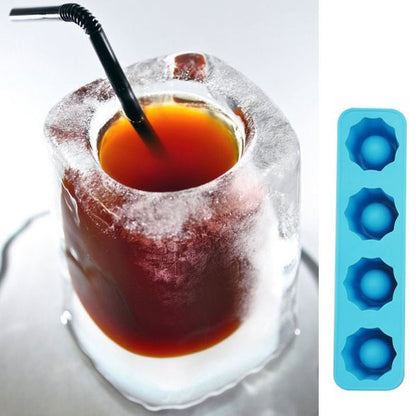 Silicone Ice Shot Glass Mold Tray, 4-Cavity by HitMyNeed