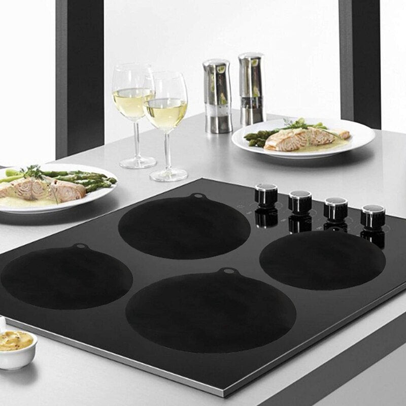 Silicone Induction Cooktop Mat Set (4 Pack) by HitMyNeed