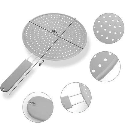 Silicone Kitchen Splatter Screen with Handle by HitMyNeed