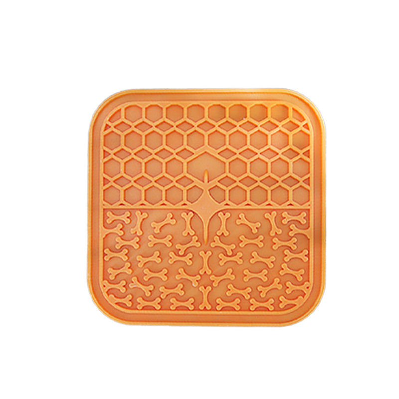 Silicone Licking Mat for Dogs with Suction Cups w053-orange by HitMyNeed