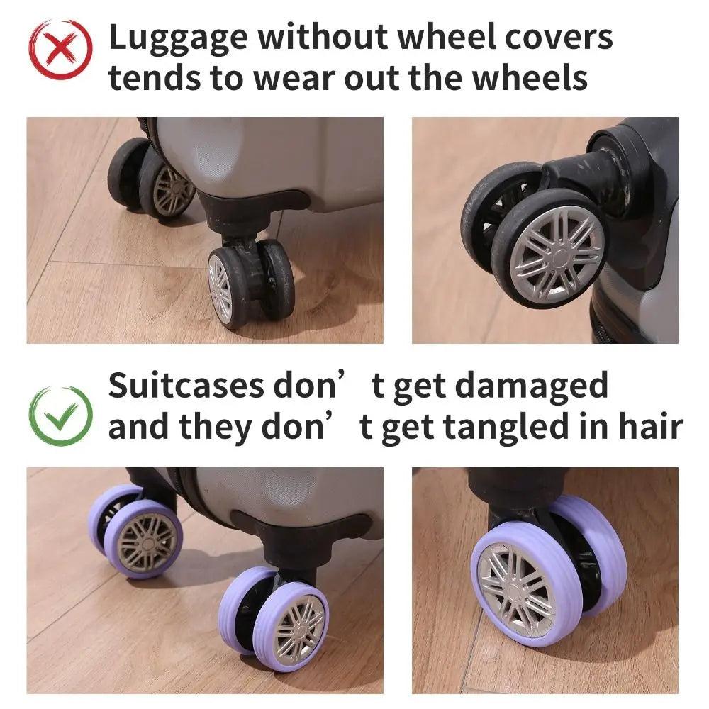 Silicone Luggage Wheel Covers Set (8 Pieces) by HitMyNeed