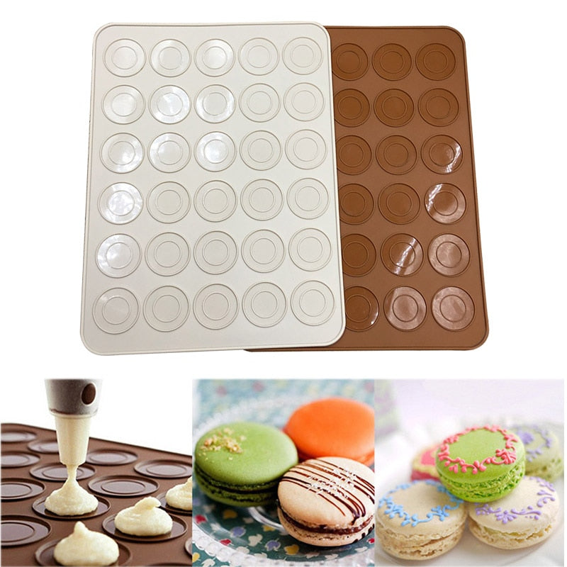 Silicone Macaron Baking Mat with 30 Guides by HitMyNeed