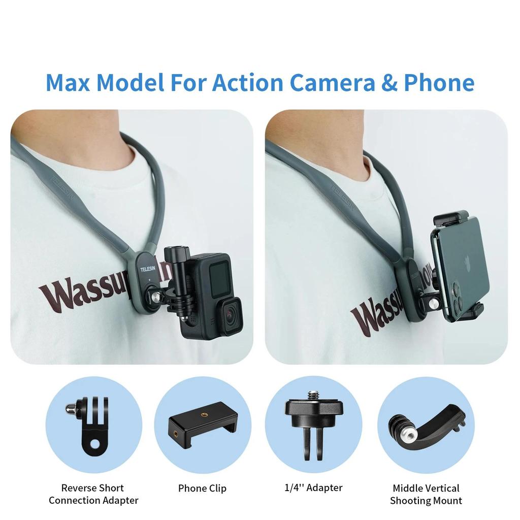 Silicone Magnetic Neck Mount for GoPro & Smartphones by HitMyNeed