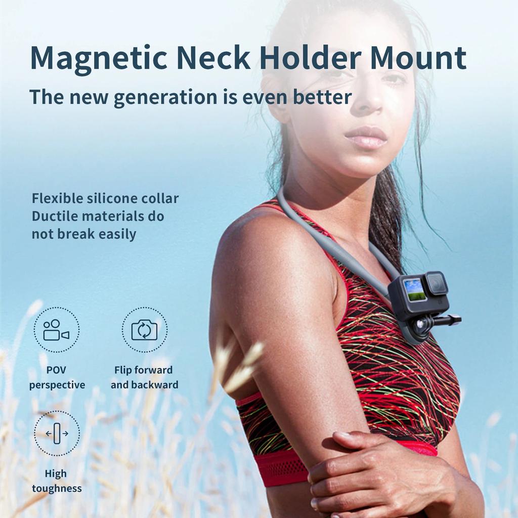 Silicone Magnetic Neck Mount for GoPro & Smartphones by HitMyNeed