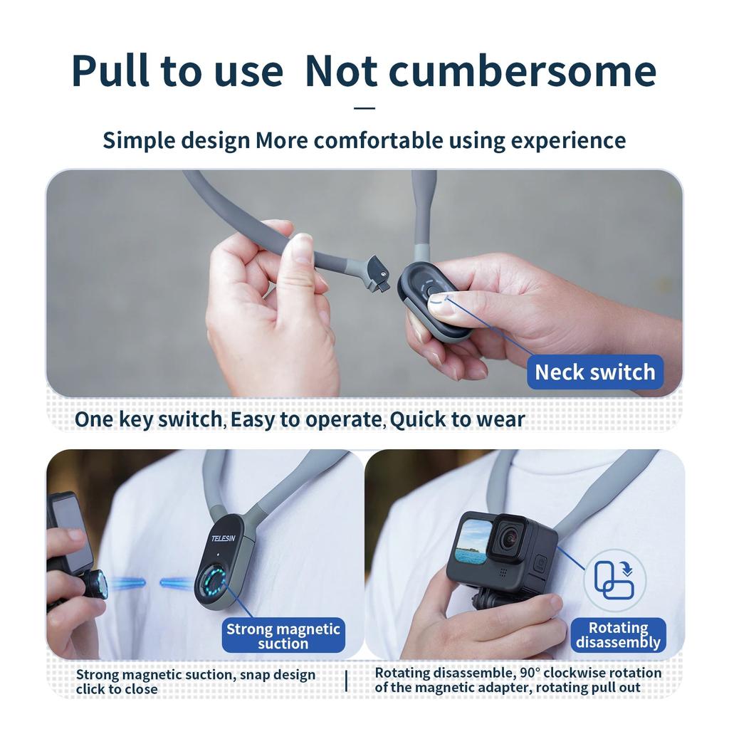 Silicone Magnetic Neck Mount for GoPro & Smartphones by HitMyNeed