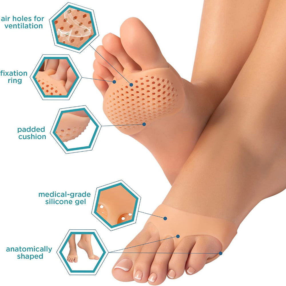 Silicone Metatarsal Pads with Toe Separator (Pair) by HitMyNeed