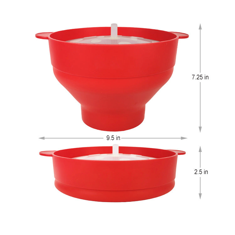 Silicone Microwave Popcorn Popper Bowl with Lid by HitMyNeed