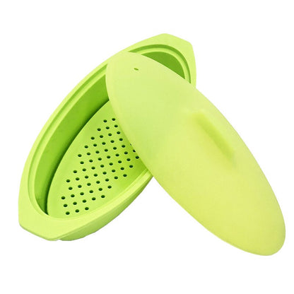 Silicone Microwave Steamer Bowl with Lid by HitMyNeed