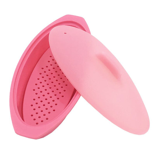 Silicone Microwave Steamer Bowl with Lid red by HitMyNeed