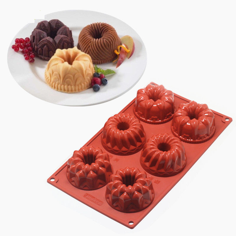Silicone Mini Bundt Cake Pan with 6 Cavities by HitMyNeed