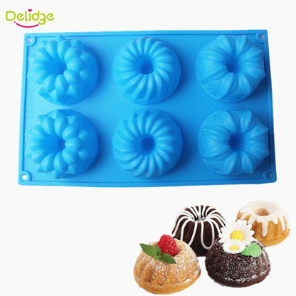 Silicone Mini Bundt Cake Pan with 6 Cavities by HitMyNeed