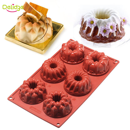 Silicone Mini Bundt Cake Pan with 6 Cavities by HitMyNeed